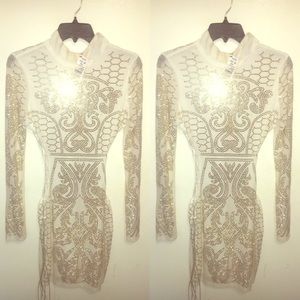 akira bodycon lace up studded lace dress